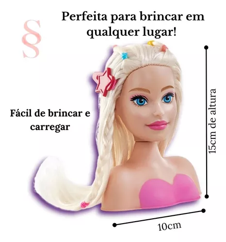 Boneca Barbie Totally Hair Pente Cabelo Troca Cor Acessorios - Rosa