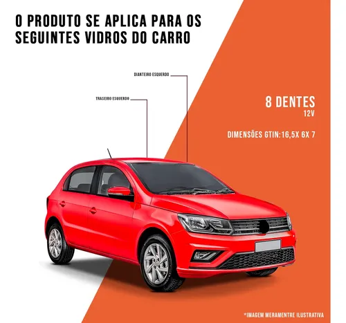 Motor Vidro Elétrico E Difusor Mabuchi 12v 8 Dentes Esquerdo