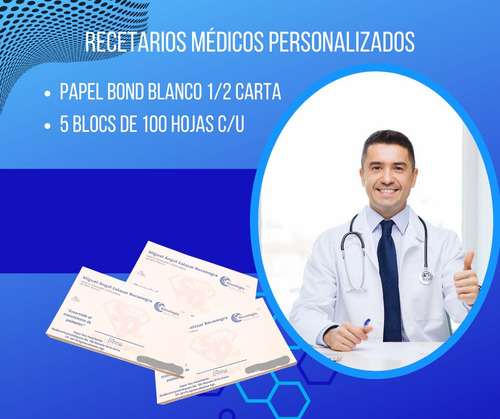 Recetario Médico 500 ½ Carta Color Diseño Profesional