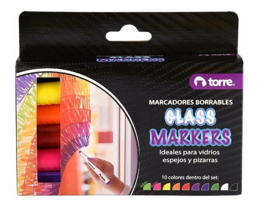 Set De Marcadores Gráficos Glass Markers 10 Colores Torre