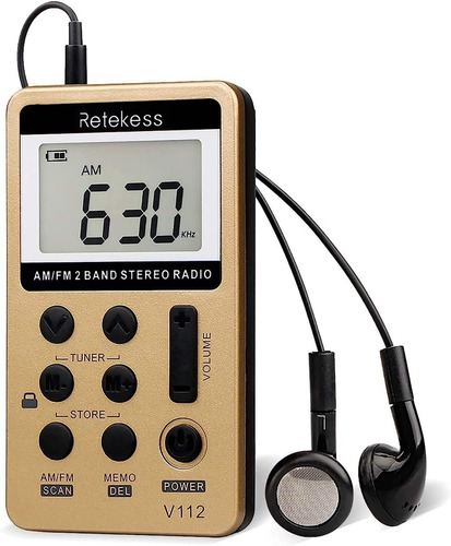 Retekess V112 Portatil Am Radio Fm Estereo Con Auriculares