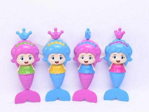 Muñeca Sirena Bebe Para Pileta Agua Baño A Cuerda 19 Cm