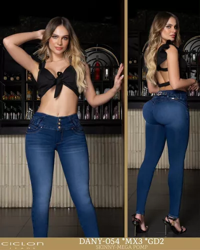 Jeans Mujer Pantalón Colombiano Mezclilla Strech Push Up 01b