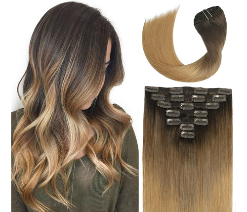 Extensiones De Cabello Humano Con Clip, De Doble Trama, 4.23