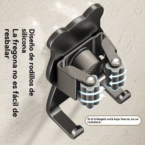 Soporte De Pared Multiusos Para Escoba Y Fregona