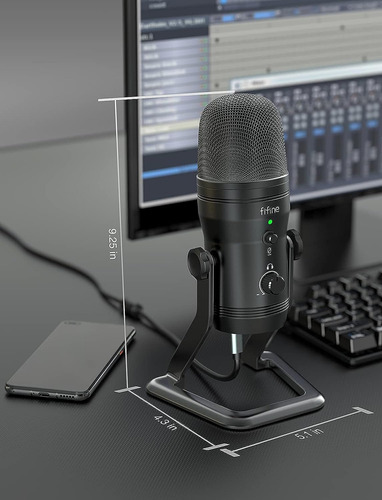 Fifine Usb Micrófono De Estudio De Grabación Micrófono De...