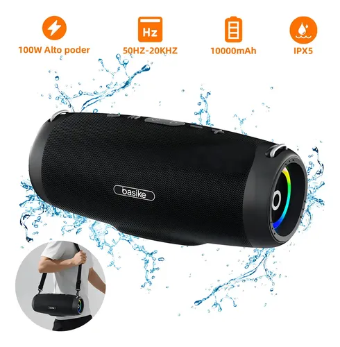Caixa De Som Bluetooth 100w 10000mah Tws Ipx5 Boombox Portátil Para Festa Caixa Som Bass Boost Estéreo Alta Hifi Ajuste Graves / Agudos Com Rgb Luzes Led