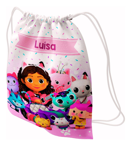 15 Mochila Saco Personalizada A Casa Mágica Da Gabby 20x30cm