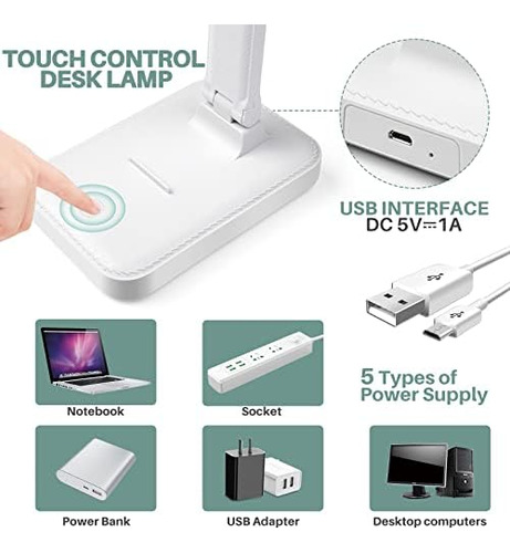 Lámpara De Escritorio Led Con Control Táctil Para Lectura, S