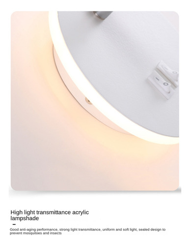 Mz Luz De Fondo De Pared N8, Carga Usb, Rotación De 330