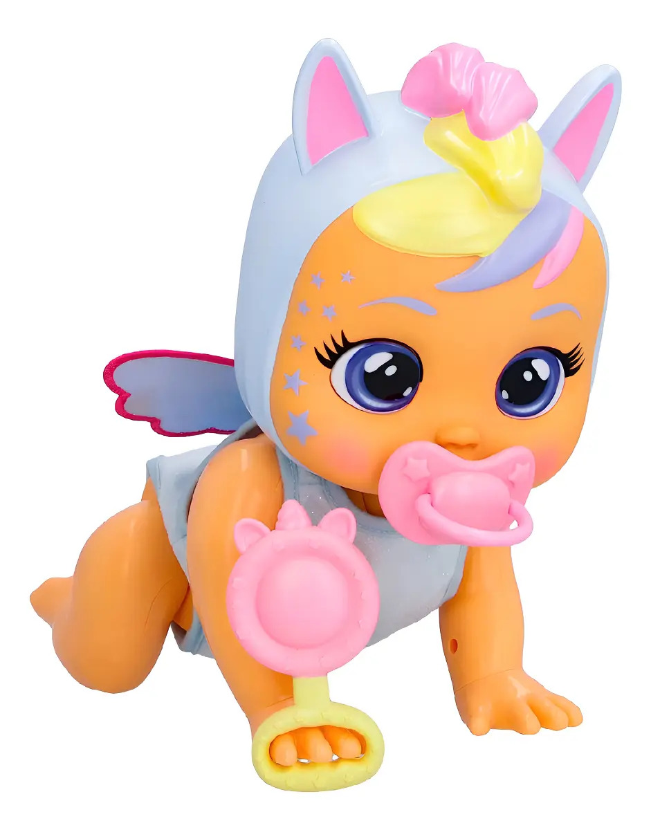 Muñeca Cry Babies Crawling Jenna Con Sonidos Realistas y Chupete