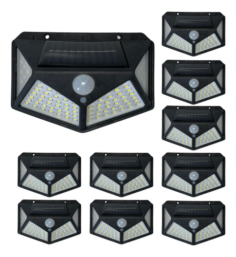 Lampara Solar Con Sensor Reflector 10 Unidades
