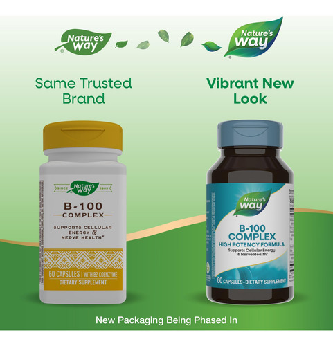 Nature's Way Complejo B-100 8 Vitaminas B 60 Cápsulas