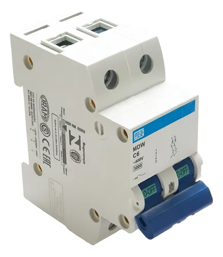 comprar Mini Disjuntor Weg Mdw-c6-2 Bipolar 6a Curva C 10076399