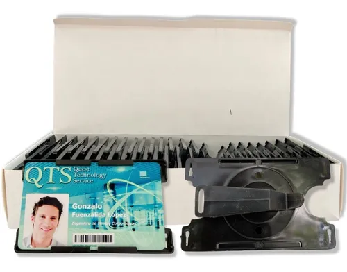 comprar 100 Porta Credenciales Giratorias Con Gancho Negras 