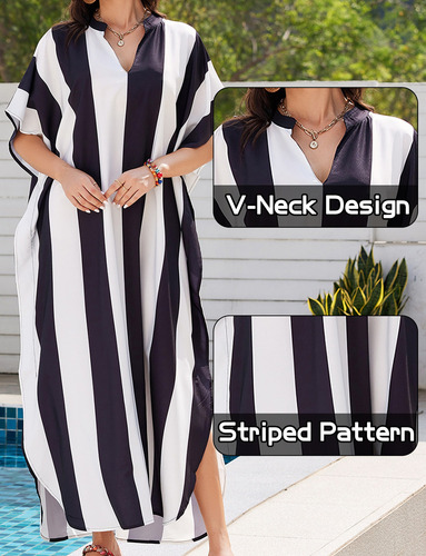Kimono Largo Bohemio Traje De Algodón Para Mujer De Playa