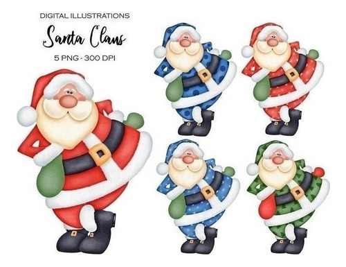 Cliparts Png Santa Claus Papa Noel Bb17 Kit Imprimible