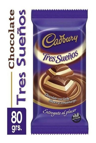  Cadbury Chocolate Tres Sueños X80g Promo X 2 Golosinar