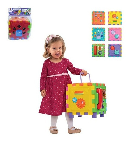 Brinquedo Educativo Cubo Didático Telefone Encaixar Grande