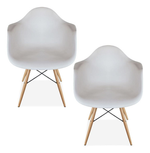 Kit 02 Cadeiras Decorativa Eiffel Melbourne Branco Desenho do tecido Liso Quantidade de cadeiras por conjunto 2