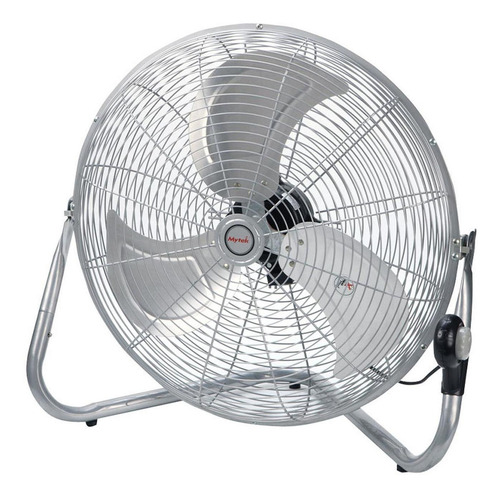 Ventilador de pared y de piso Mytek 3306 plateado con 3 aspas de metal, 20" de diámetro 127 V