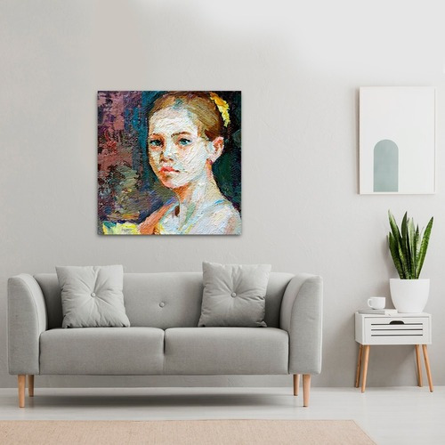 Imagen 3 de 9 de Cuadro Pintura Niña Renacimiento Canvas Decorativo Clásico