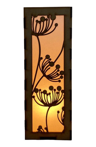 Velador De Mdf Con Luz Cálida - Lámpara Moderna Tulipan