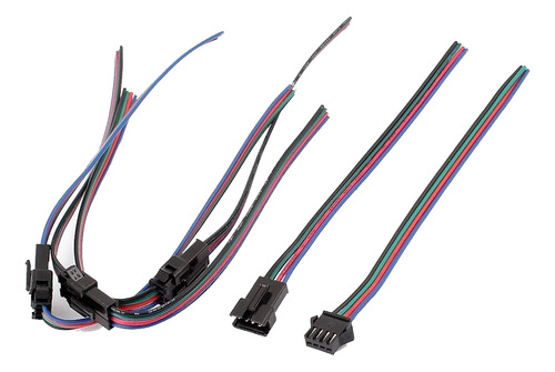 10 Pares Conectores Jst 4 Pines Tiras Led Cable 30cm Luz Rgb