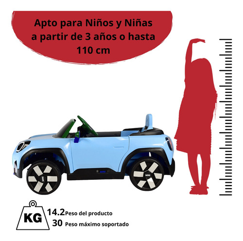 Montable Electrico Para Niños Mini Cooper Aceman Control Remoto 12v Azul Joykoo