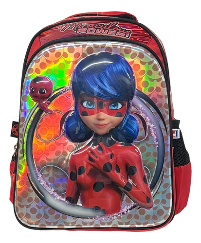 Kit Mochila Lady Bug 3d Lapicera Original Fotorama Kinder