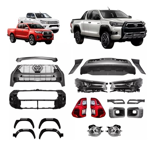 Kit Transformacao Completo Hilux 2016 17 18 Para  2023 Rocco