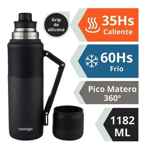 Kit 8 - Mate Premium + Bombilla Picoloro + Termo Contigo 1.2