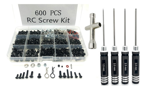 Kit De Tornillos Rc Teiray 600pcs Rc Y Destornilladores Rc H