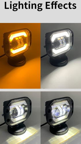 Faros Antiniebla Led De Luz Alta Y Baja H4 Con Luz Ámbar Drl