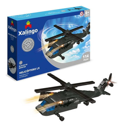 Blocos De Montar Helicóptero Apache 114pcs Compatível Lego