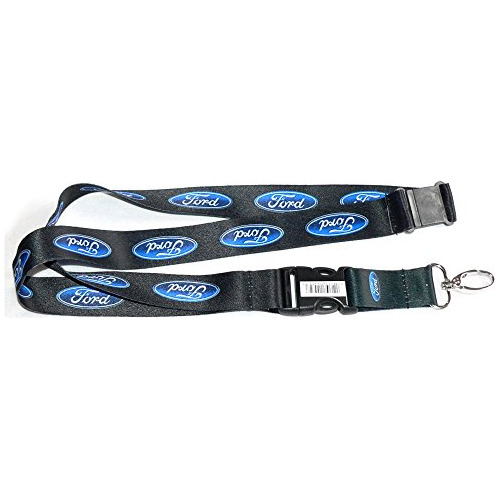 Lanyard Logo Oval De Ford Azul Clip Llaves - Negro