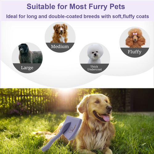Kit De 1 Cepillo Slicker Para Perros Grandes Mango De Madera