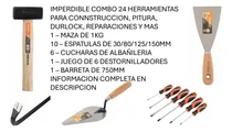 Comprar Kit 24 Herramienta Maza Cuchara Barreta Espatula Destornilla Negro