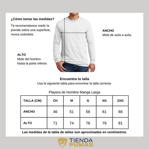 Playera Deportiva M Larga Hombre Pumas Unam Mejor Papá Pumas