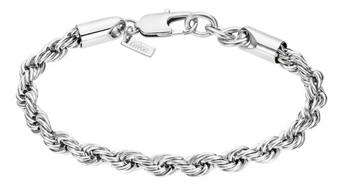 Pulsera Lotus Style Hombre Caballero Cadena Cordon Color Plateado Diámetro 10 Cm Largo 20 Cm