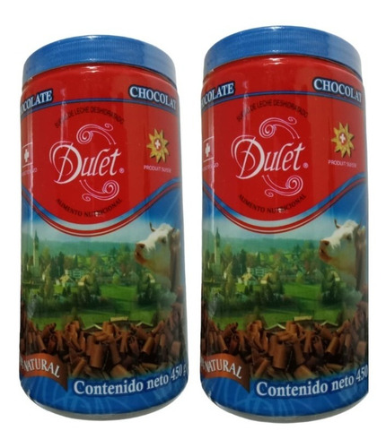 Dulet 2 Botes Lactosuero Suizo 450g  100% Original Chocolate