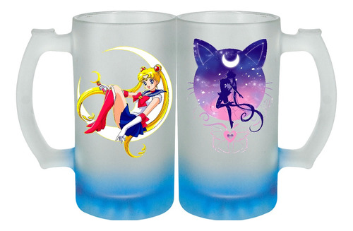 Tarro Personalizado Anime Sailor Moon Glass Rosa (473ml)