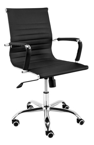 Cadeira Escritório Diretor Giratória Charles Eames Preta