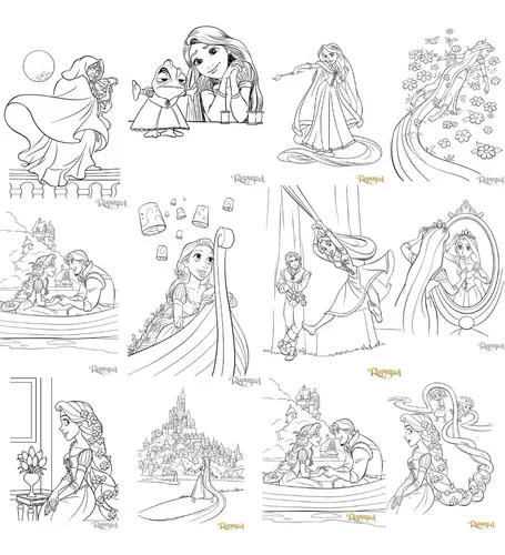 rapunzel desenho para colorir
