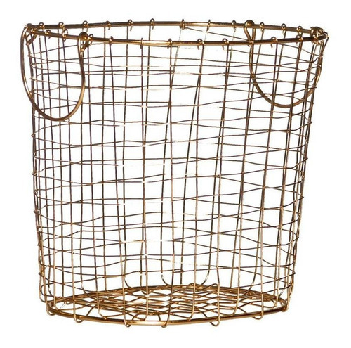 Cesta Aramada Com Alça Redonda Ouro 25x30x20 1593364 Cor Único