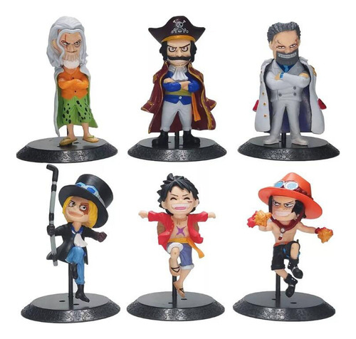 6pcs/set Anime One Piece Acción Figura Modelo Juguete Regalo