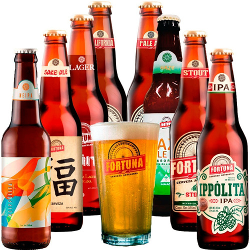 Cerveza Fortuna 8 Pack + Vaso 16 Oz