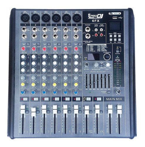 Consola Pro Dj 6fx Mezclador Audio 6ch