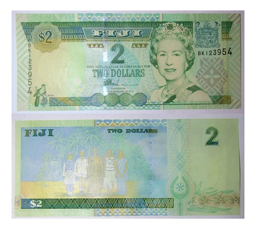 Fiji Billete 2 Dolares Año 2002 Pick 104 Unc Sin Circular