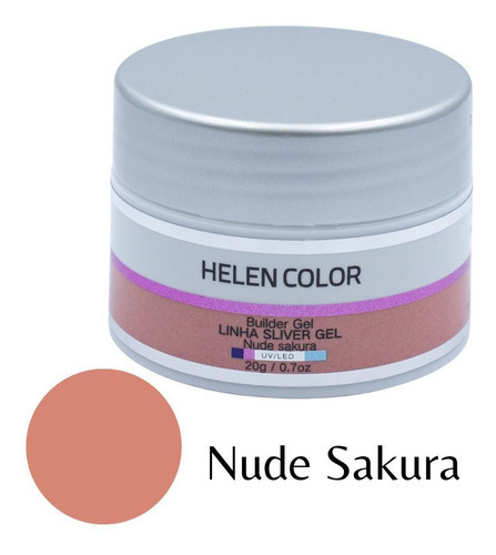 Gel para uñas Helen Color Silver - Nude Sakura, 20 g